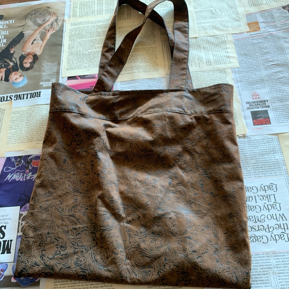 Chic Brown Patterned Tote Bag